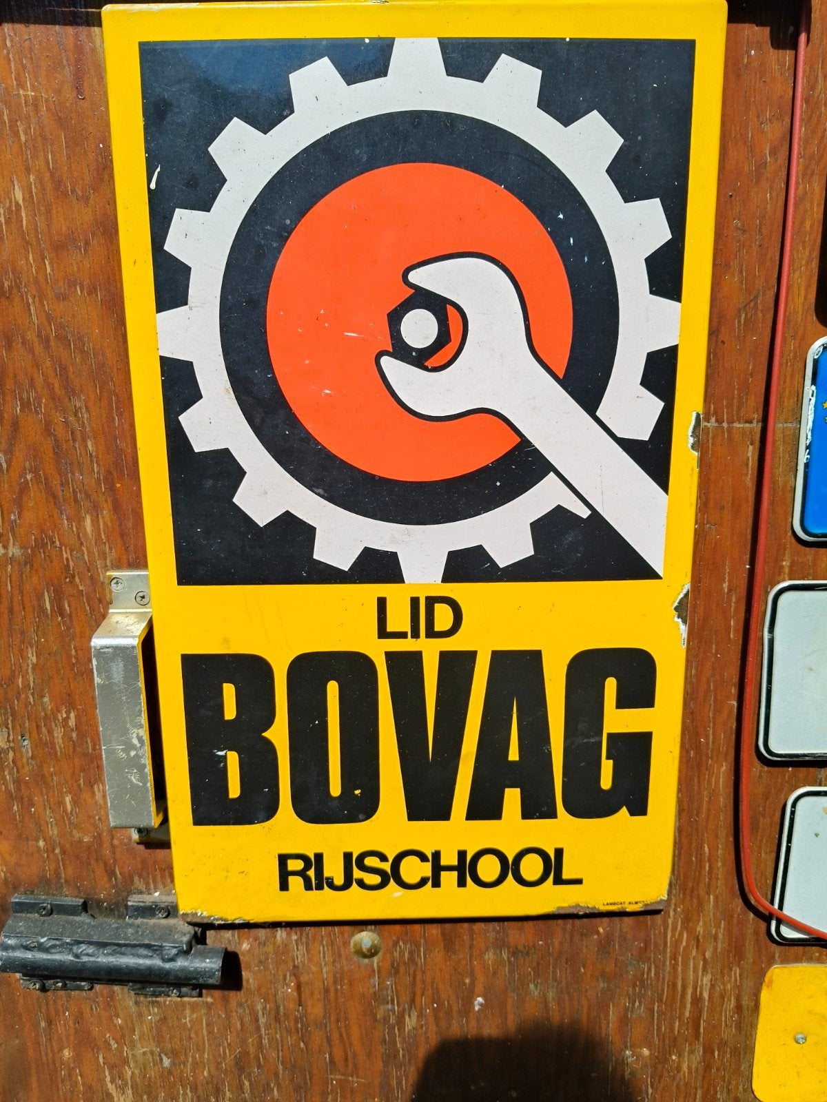 Bovag emaille bord rijschool originele, Ophalen of Verzenden