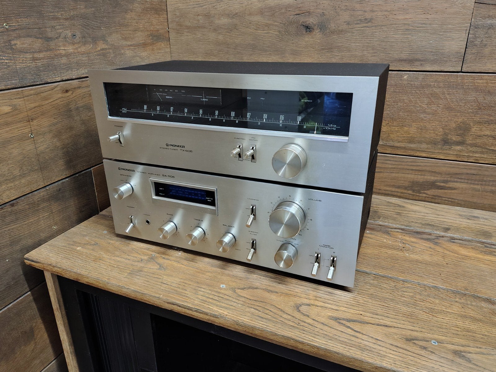 Pioneer SA-508 Versterker en TX-608 Tuner Set, Gebruikt, Tuner of Radio, Pioneer, Losse componenten