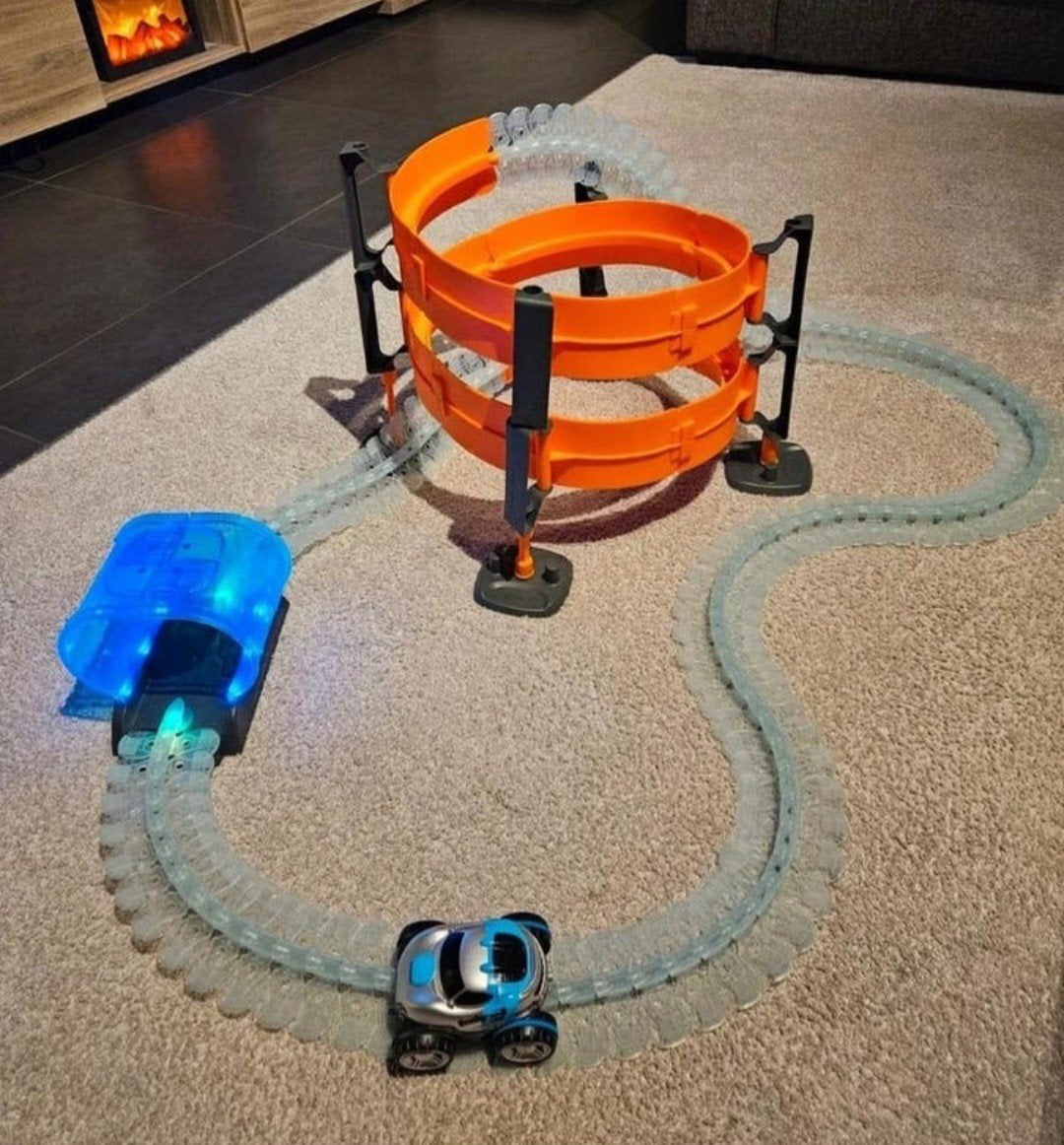 FlexTreme Neon Racebaan met Lichtgevende Baan en Auto, Kinderen en Baby's, Speelgoed | Racebanen, Overige merken, Racebaan, Ophalen of Verzenden