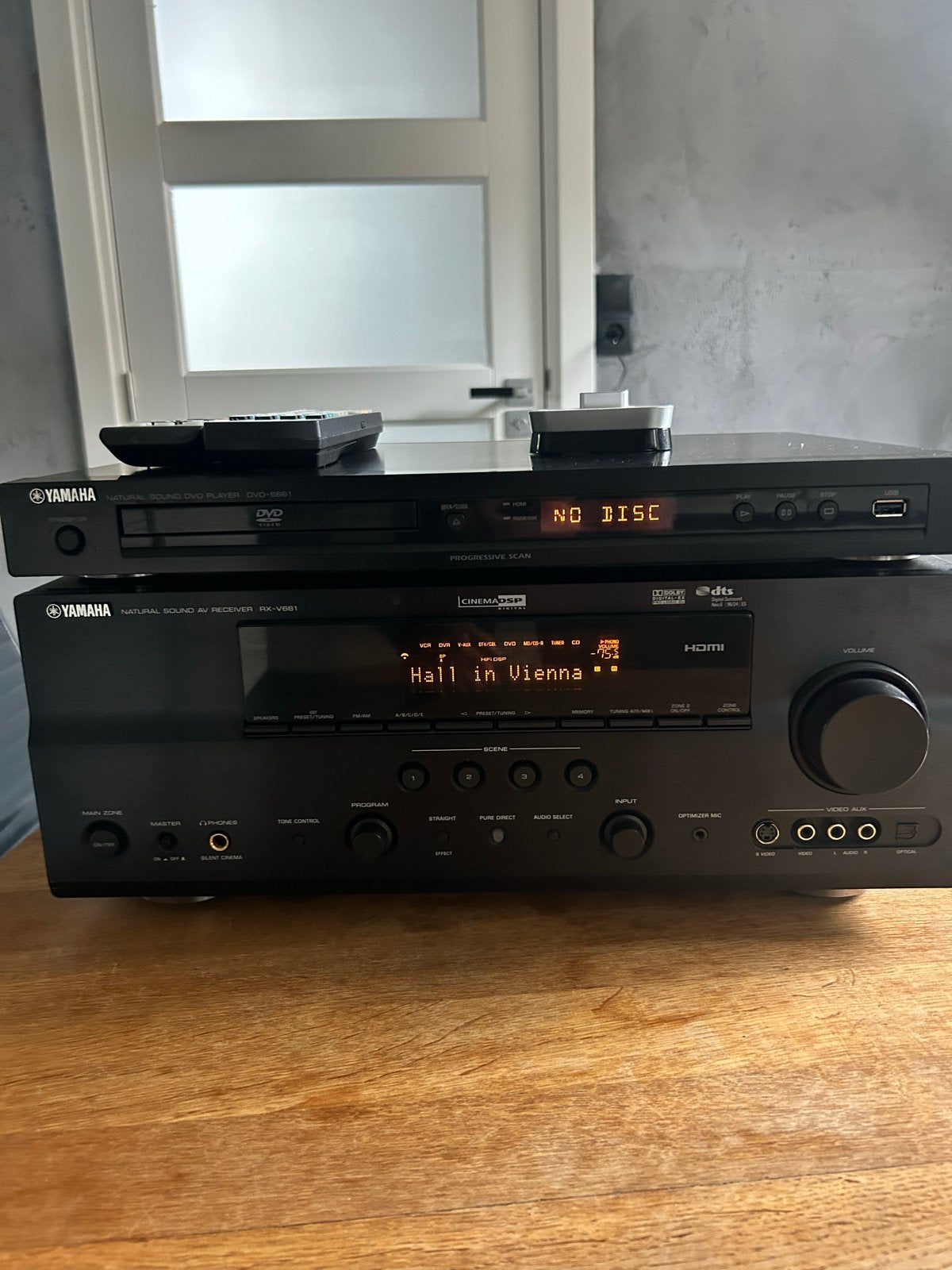 Yamaha DVD-S661 DVD-speler & RX-V661 AV Receiver met afstand, Audio, Tv en Foto, Stereo-sets, Overige merken, Gebruikt, Tuner of Radio