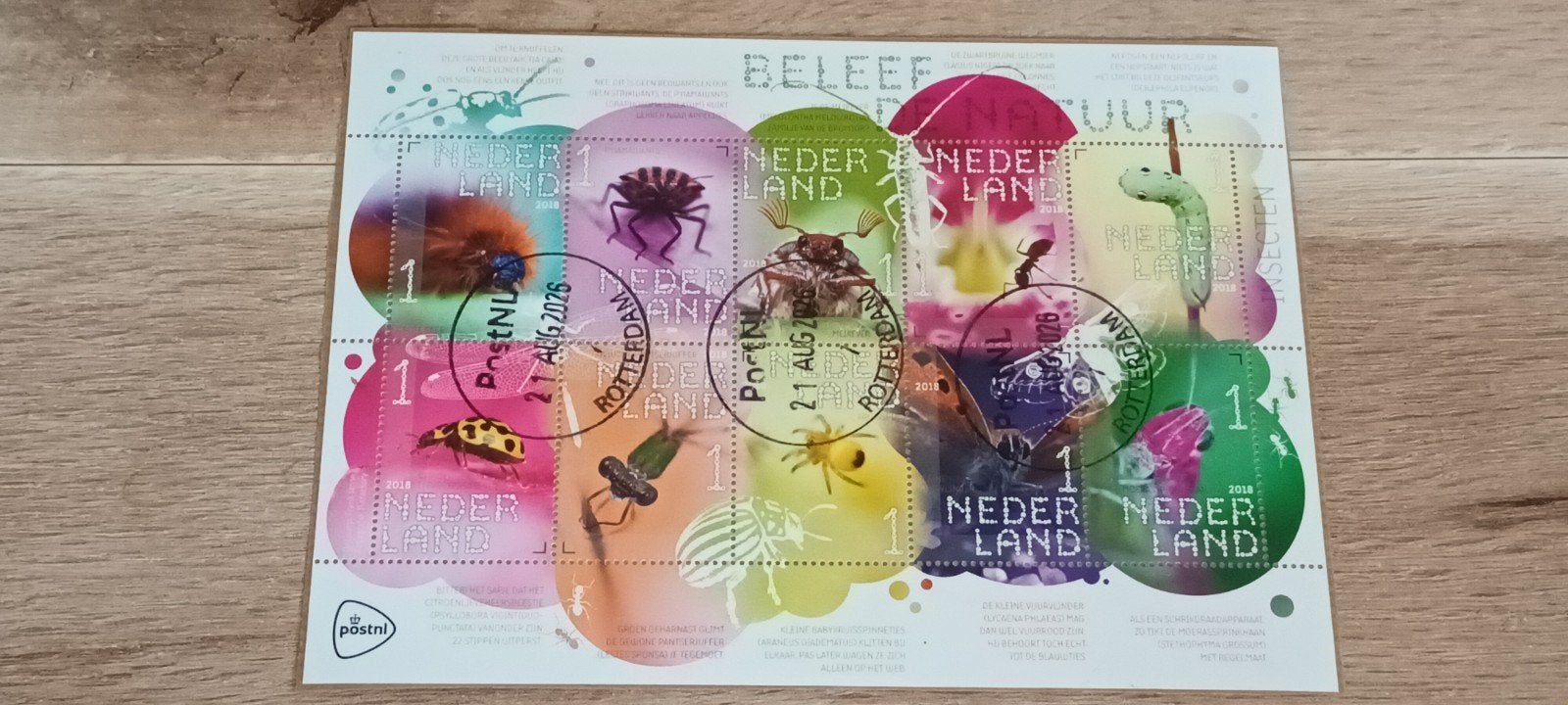 PRACHTIG VELLETJE BELEEF DE NATUUR GESTEMPELD OP PAPIER, Ophalen of Verzenden