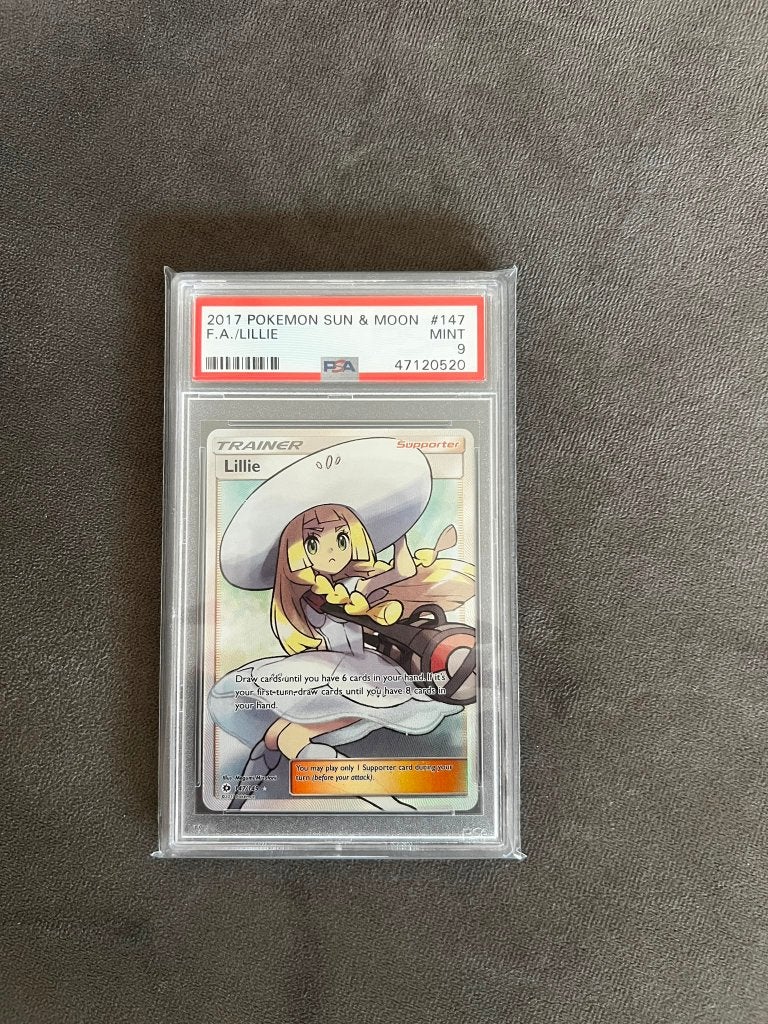 Pokémon Lillie Full Art 147/149 PSA 9 Mint | Sun & Moon, Ophalen of Verzenden, Zo goed als nieuw, Losse kaart, Foil