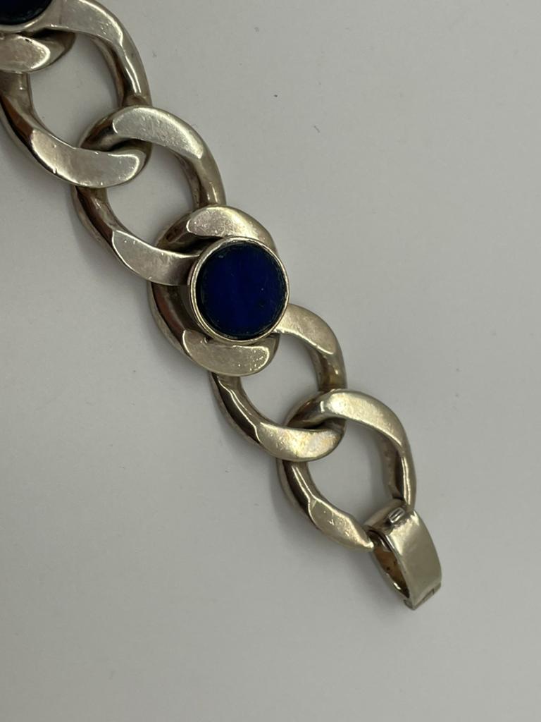 E122 Prachtige zilveren Franz Schreurle armband, Ophalen of Verzenden, Zilver, Armband, Met edelsteen