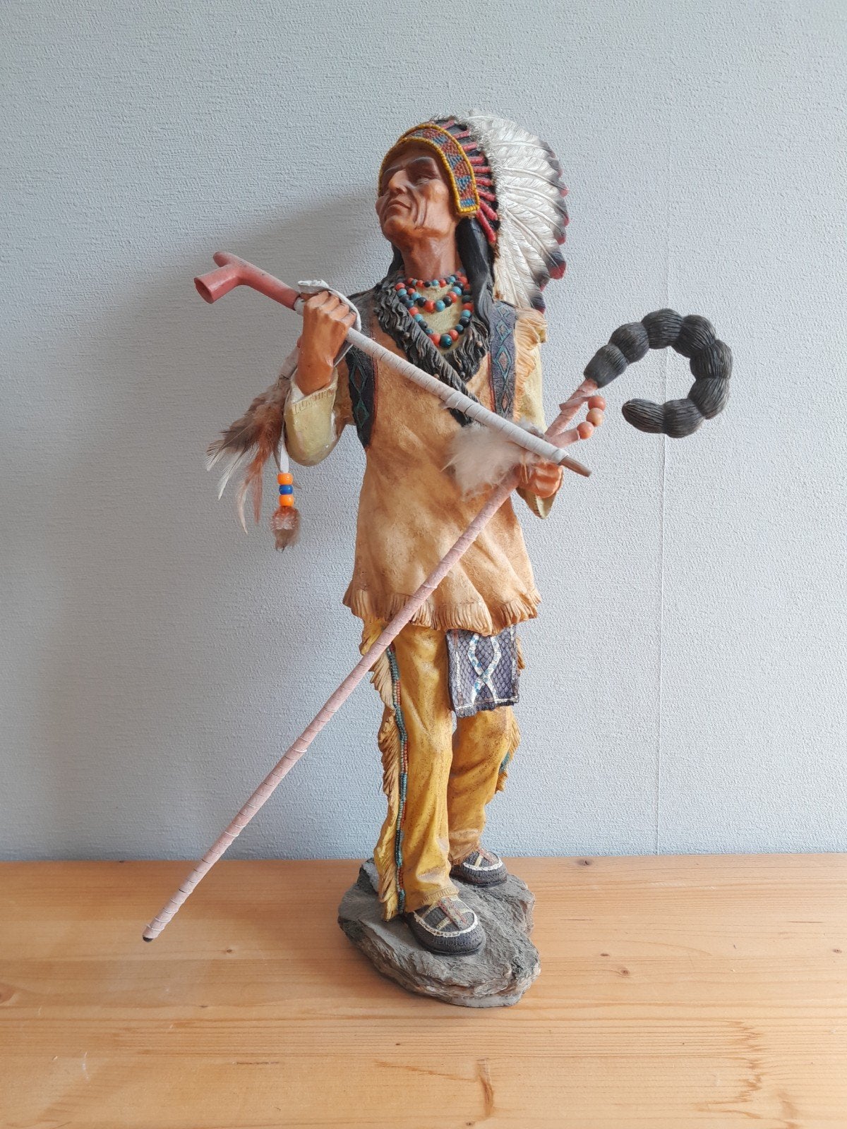 Stamhoofd met vredespijp, Antiek en Kunst, Ophalen of Verzenden