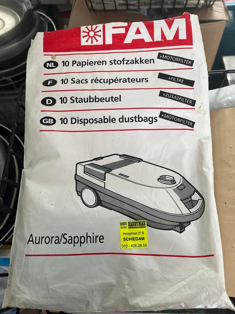 FAM stofzuigerzakken Aurora/Sapphire, Ophalen of Verzenden, Nieuw, Stofzak