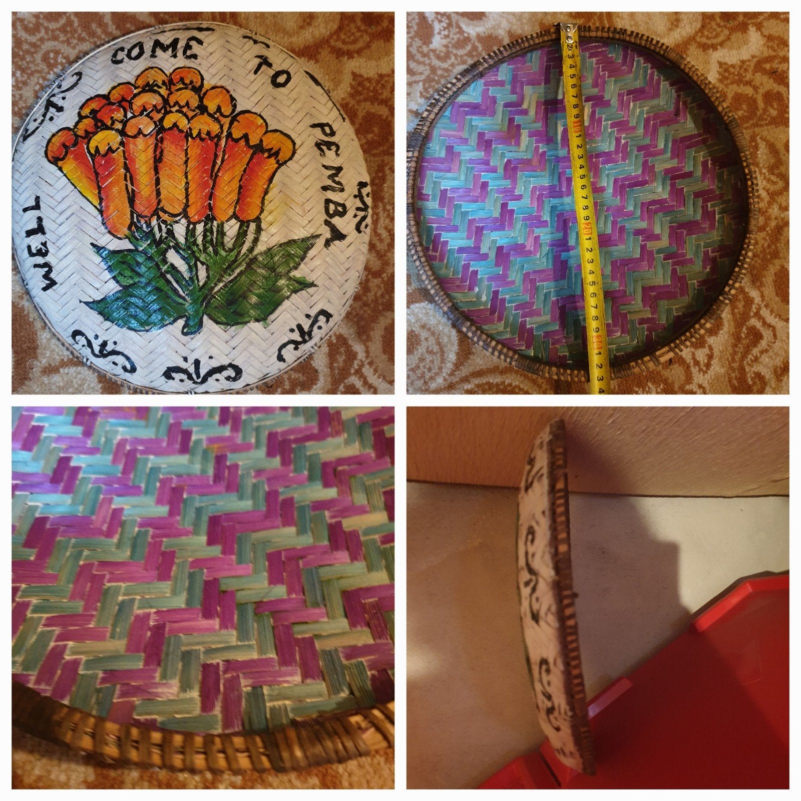 Wanddecoratie / schaal van banane-blad uit Tanzania, Huis en Inrichting, Woonaccessoires | Schalen en Manden, Overige materialen