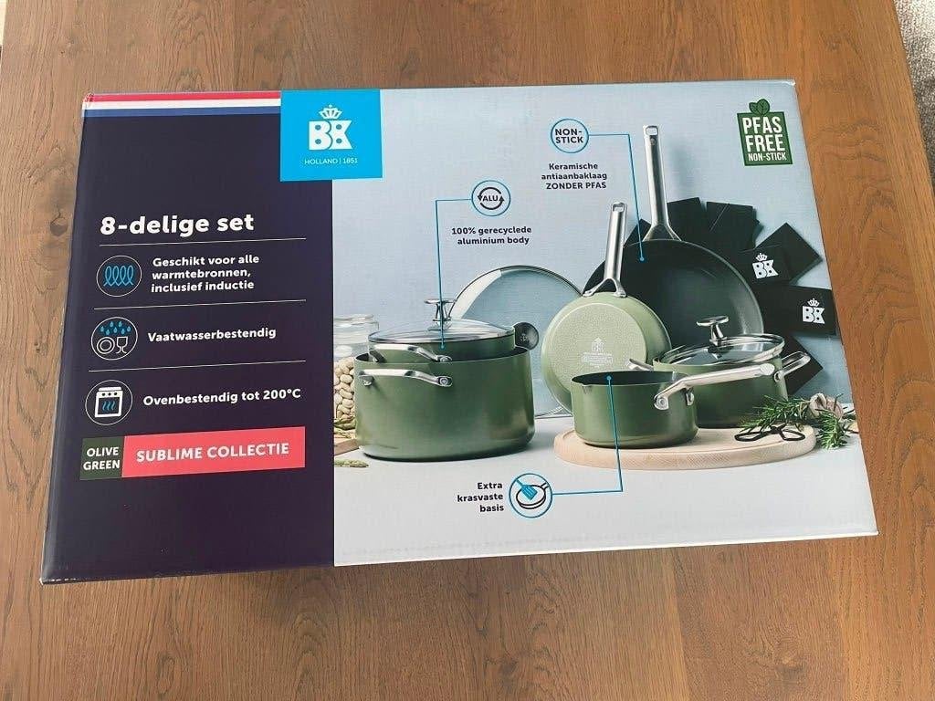 BK Sublime 8-delige Pannenset Olive Green – Nieuw in Doos, Huis en Inrichting, Keuken | Potten en Pannen, BK, Nieuw, Pannenset