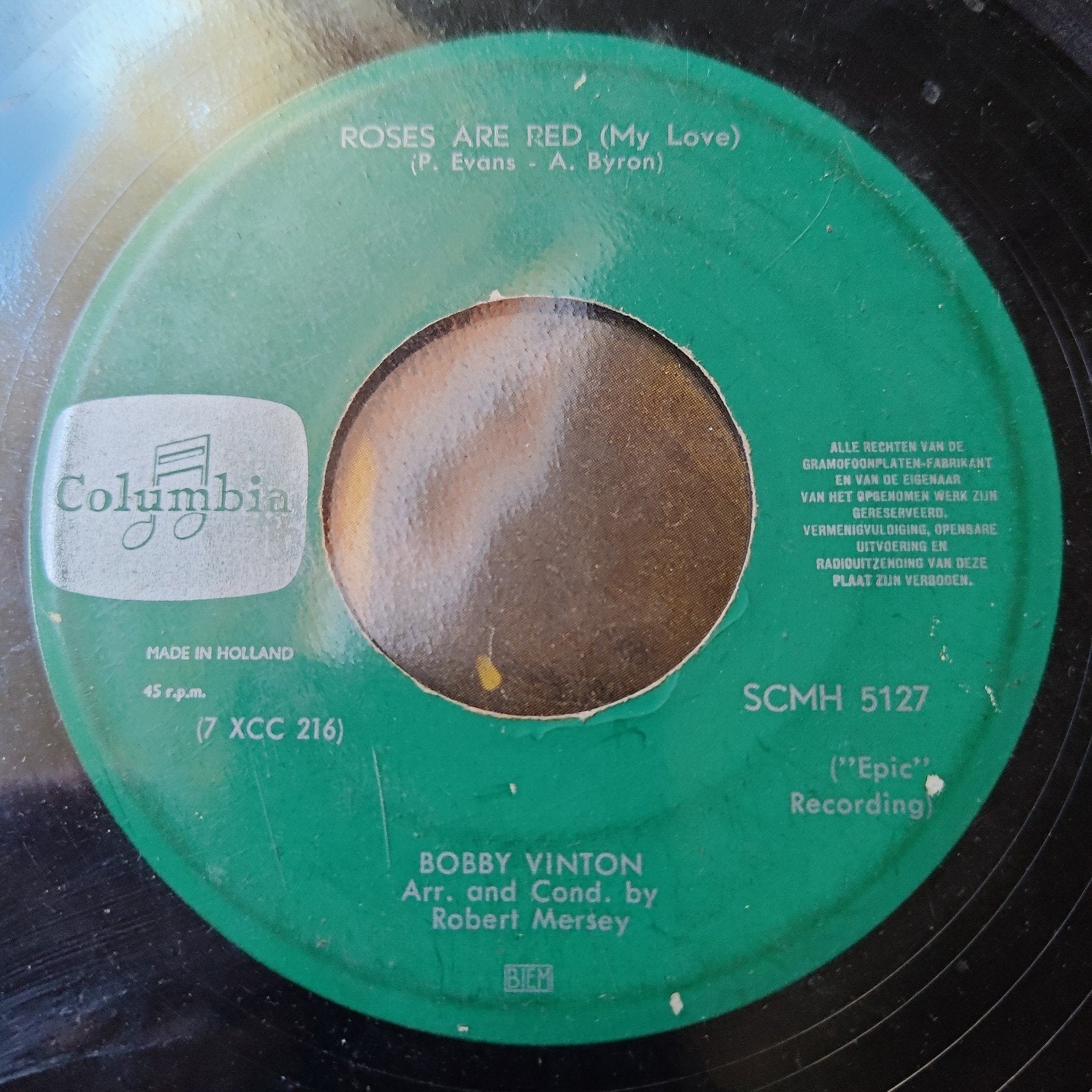 Bobby Vinton - Roses Are Red (My Love) 7 inch single, Gebruikt, Originele persing, 7 inch, Ophalen of Verzenden