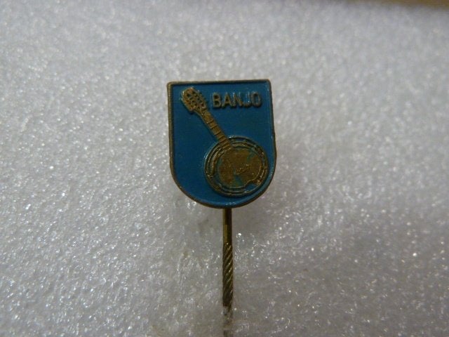 Vintage Banjo Speldje - Muziekinstrument Pin, Ophalen of Verzenden, Gebruikt, Overige onderwerpen, Speldje of Pin