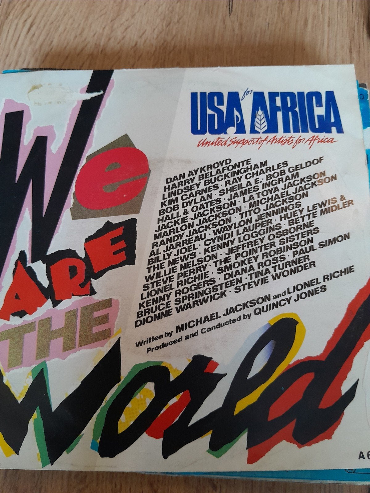 Usa africa 7 inch we are the world, Ophalen of Verzenden, Zo goed als nieuw, Pop