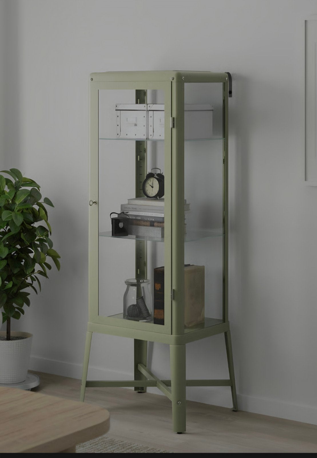 Ikea vintage vitrinekast groen, Huis en Inrichting, Kasten | Vitrinekasten, Ophalen of Verzenden, 25 tot 50 cm, 50 tot 100 cm