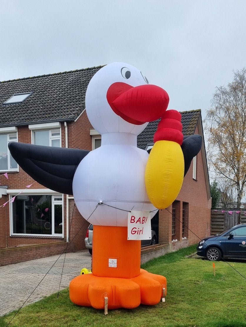 Ooievaars pop te huur FUNLUCHT Beilen 0613808090, Ophalen, Zo goed als nieuw, Verjaardag