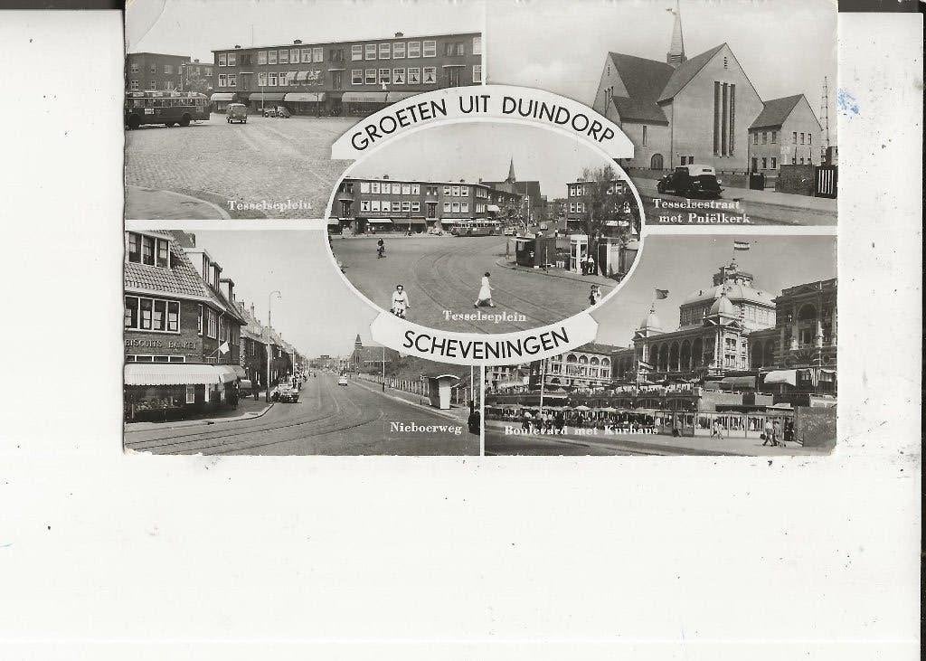 Duindorp Groeten uit 5-Luik Bazar Tessel 14-7-1958, Ophalen of Verzenden, 1940 tot 1960, Gelopen, Zuid-Holland