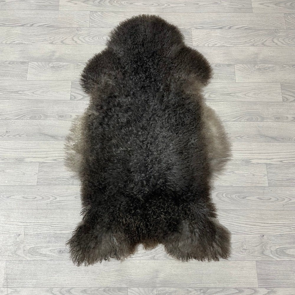 Schapenvacht Gotland grijs bruin 115x70cm #575 | Lederstore, Landelijk, modern, Scandinavisch, industrieel, 100 tot 150 cm, Bruin