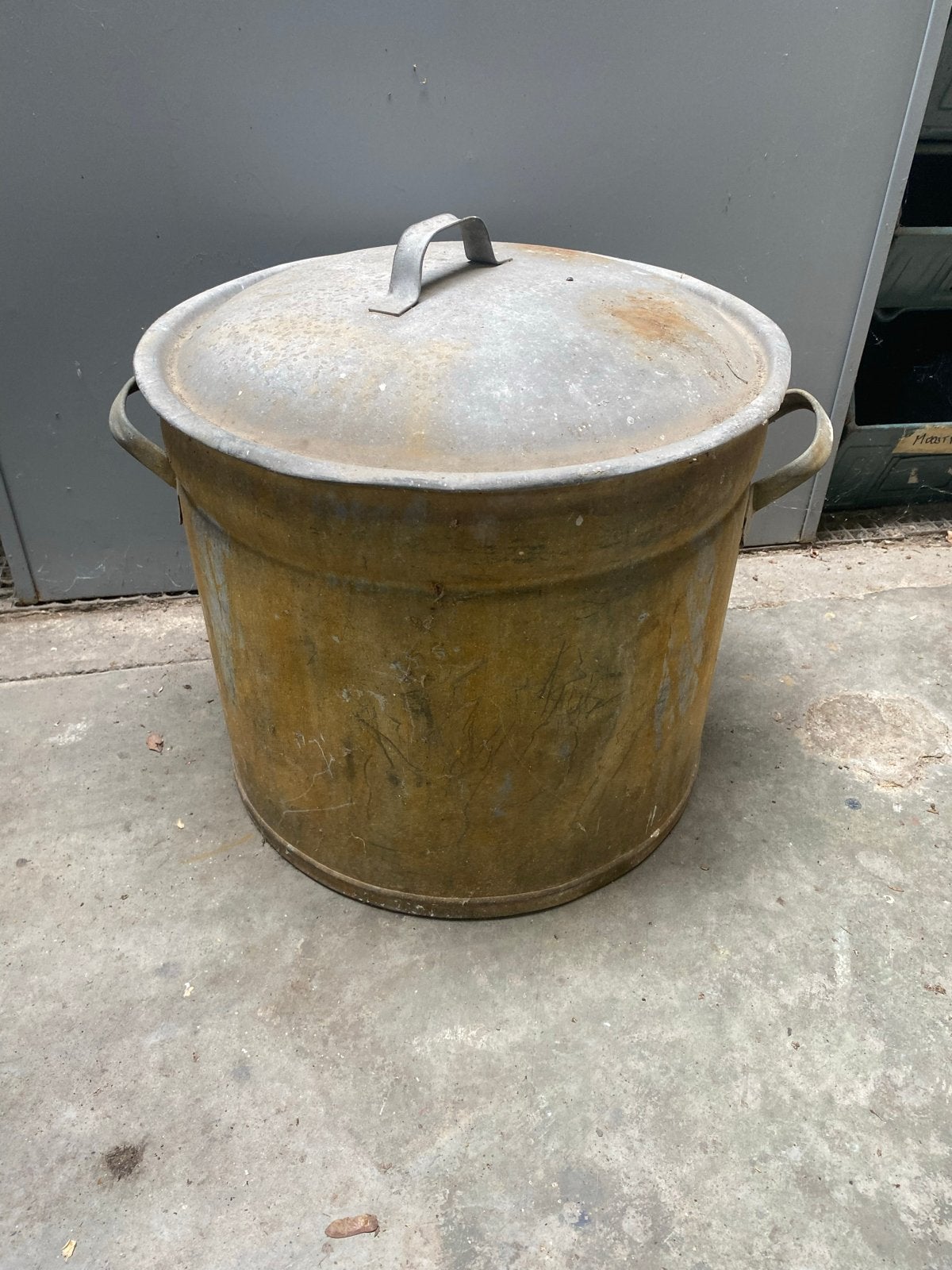 Vintage zinken inmaakketel met deksel - 40cm hoog, Ophalen
