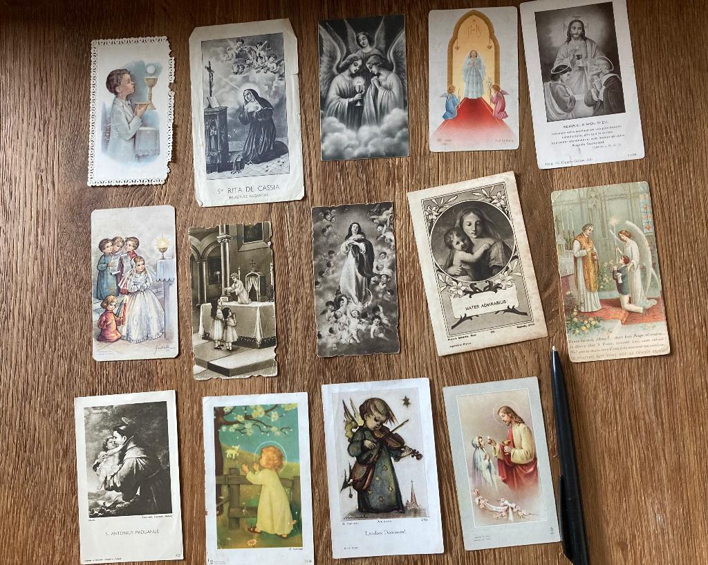 Vintage bidprentjes, communie kaartjes, Verzamelen, Ophalen of Verzenden, Gebruikt, Kaart of Prent, Christendom | Katholiek