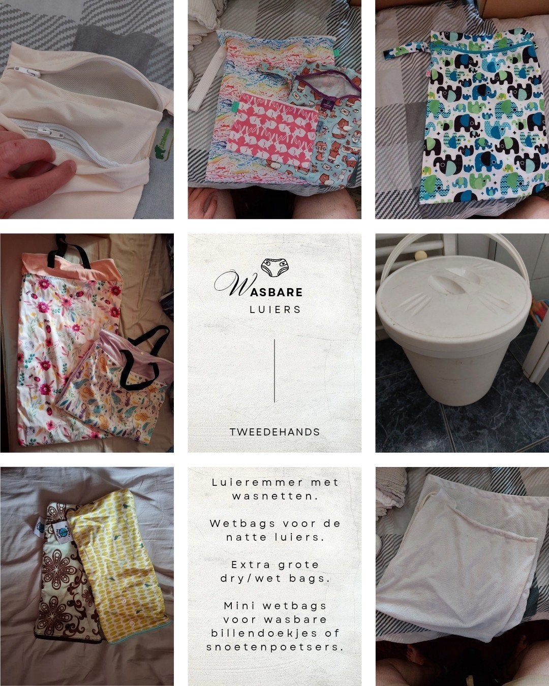 Grote set wasbare luiers en accessoires, Ophalen of Verzenden, Gebruikt