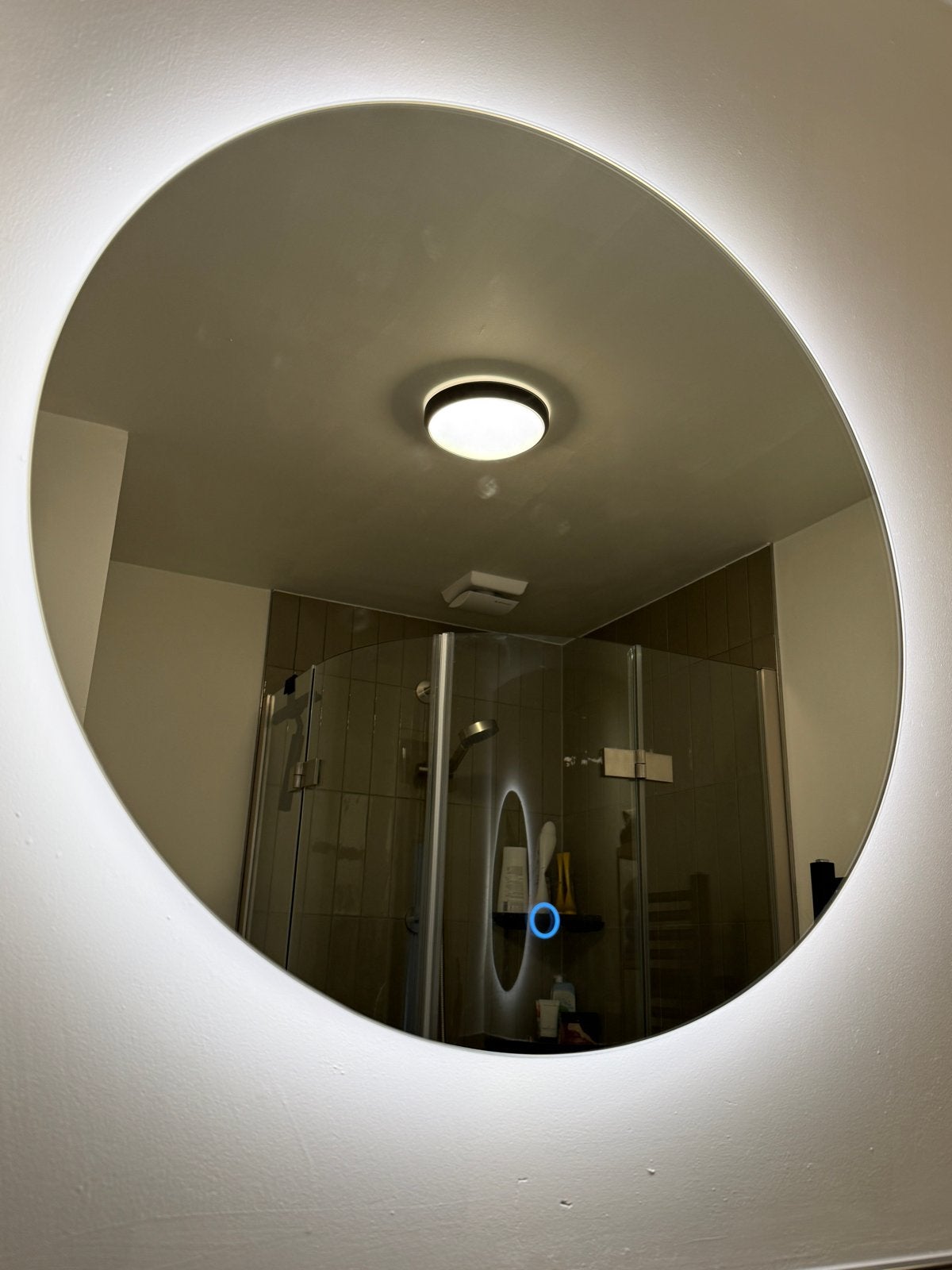 Maxaro Lumo spiegel 80 cm met kleine chip, Rond, Nieuw, Ophalen of Verzenden, 75 tot 100 cm