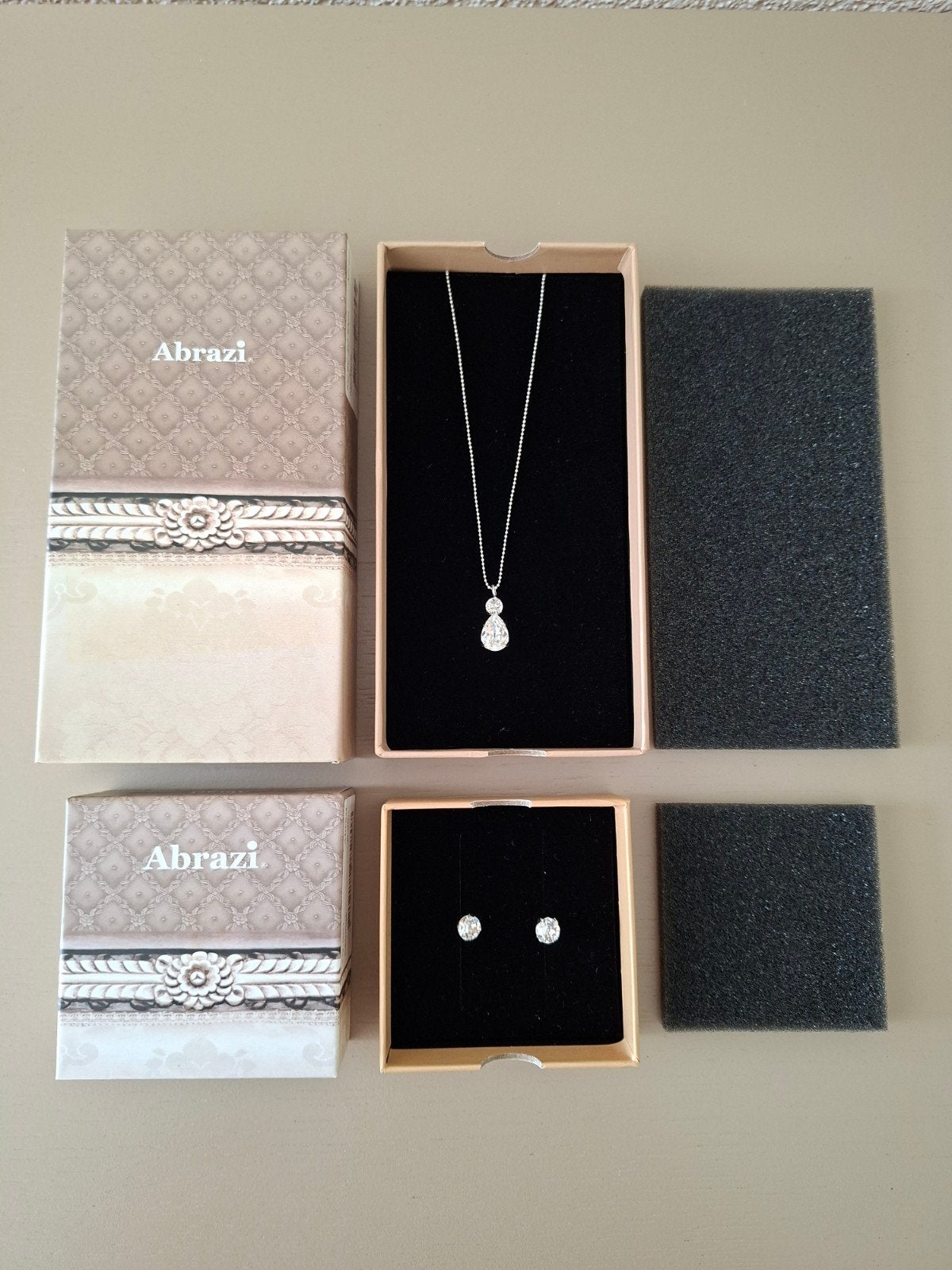 Abrazi (bruids)sieradenset, Sterling zilver 925, NIEUW, Abrazi, Ophalen of Verzenden, Nieuw, Accessoires