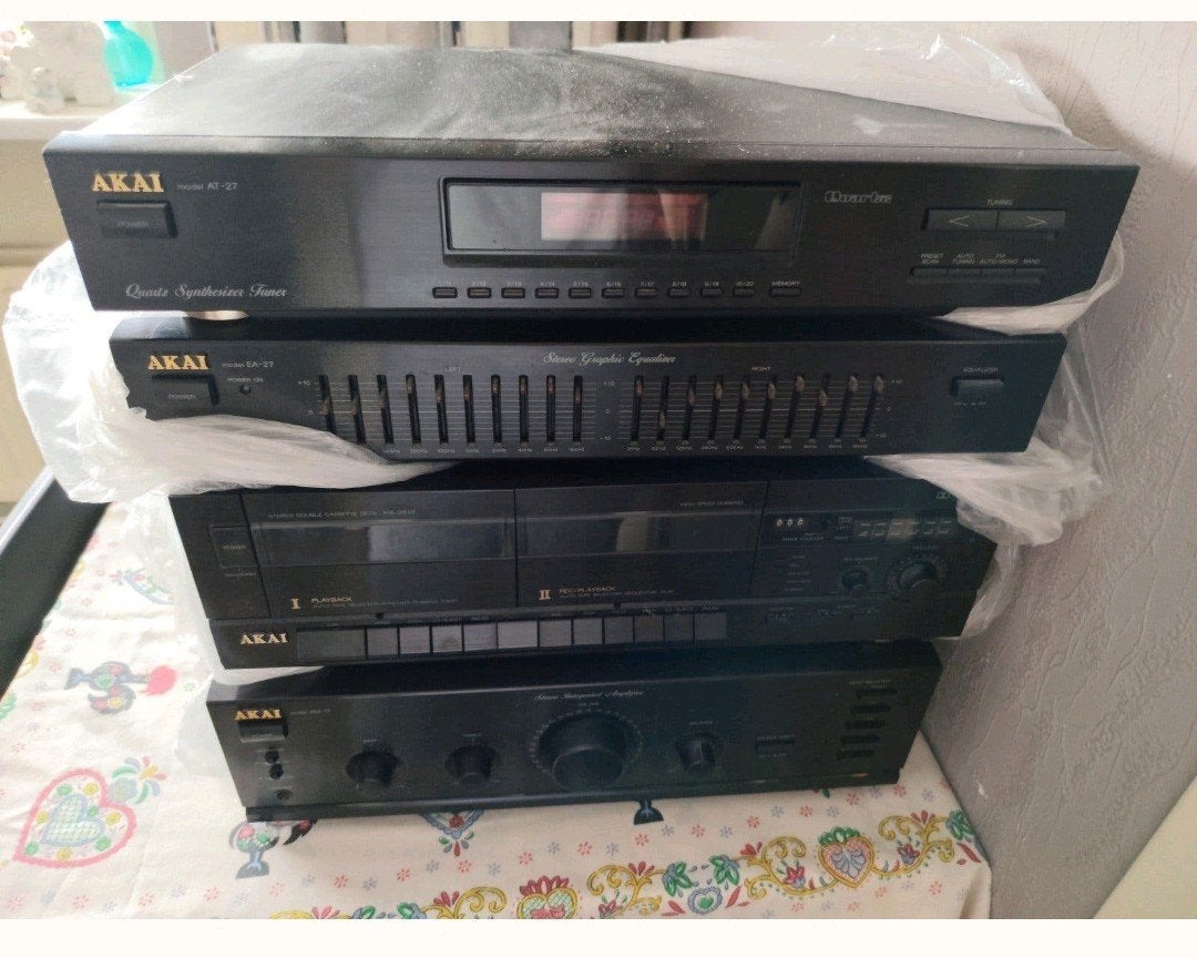 Akai Stereo Set: Versterker, Dubbel Cassette, Equalizer,, Ophalen, Tuner of Radio, Gebruikt, Losse componenten