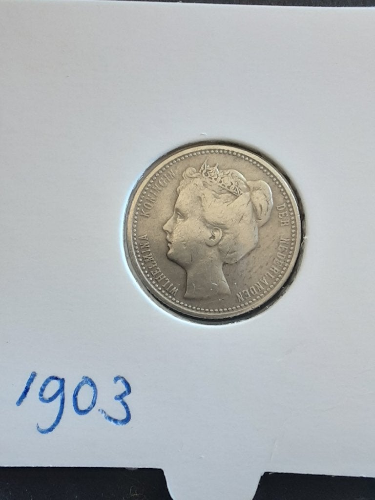 25 cent 1903 Koningin Wilhelmina, Verzenden, Zilver, 25 cent, Koningin Wilhelmina