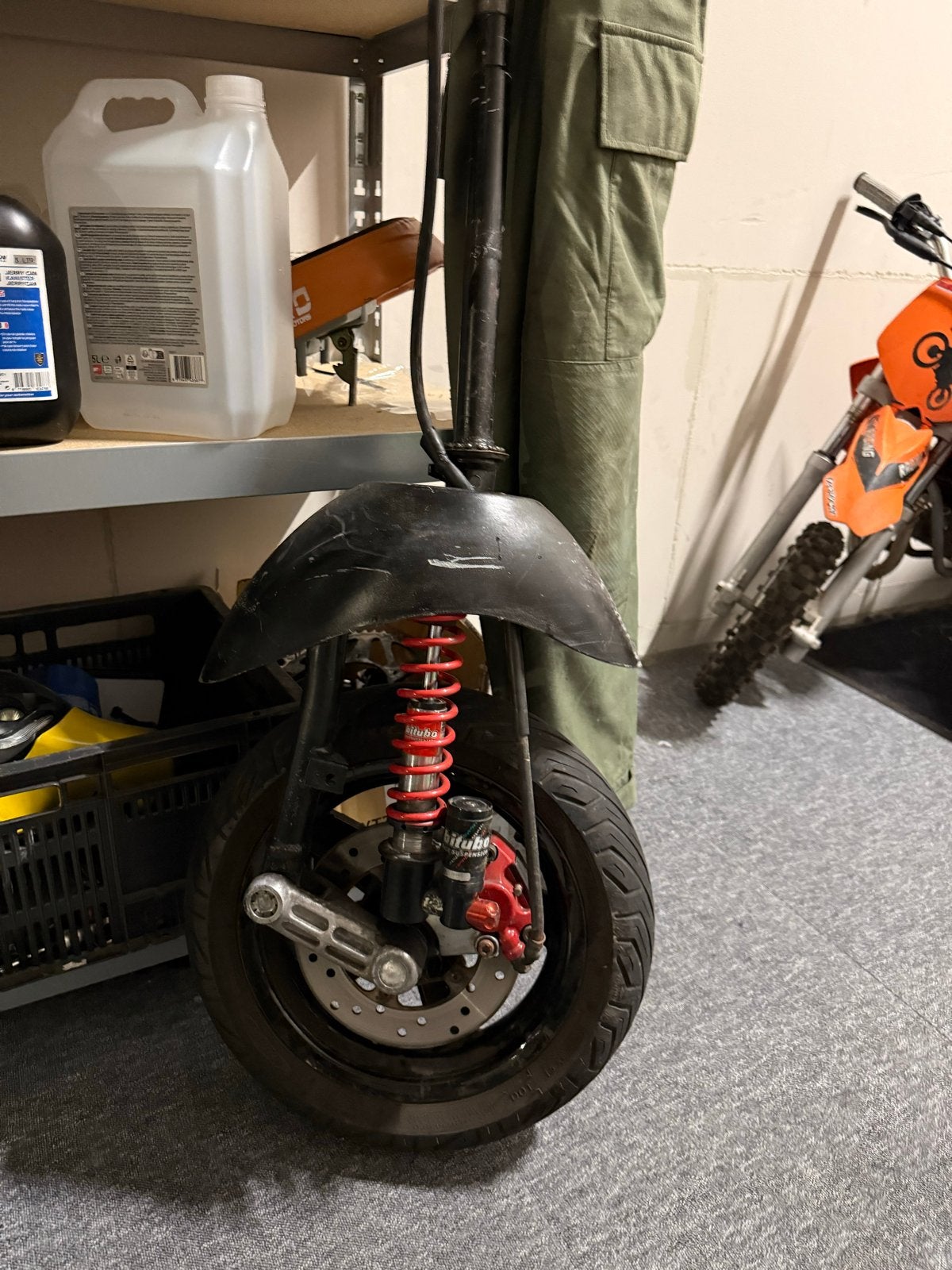 SP vork omgelast met Vespa velg, Bitubo veer en SP kapjes, Ophalen of Verzenden, Gebruikt, Overige typen, Vespa