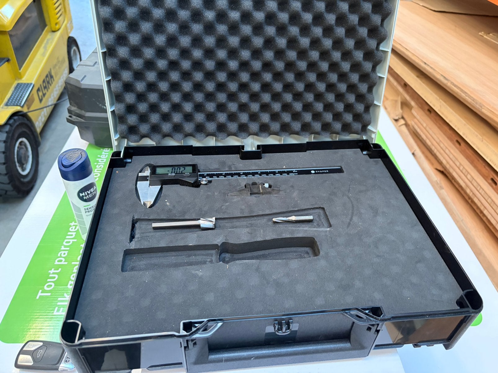 Shaper digitale bluetooth caliper, vlakfrees, systainer, Doe-het-zelf en Verbouw, Meetapparatuur, Ophalen, Zo goed als nieuw, Afstand