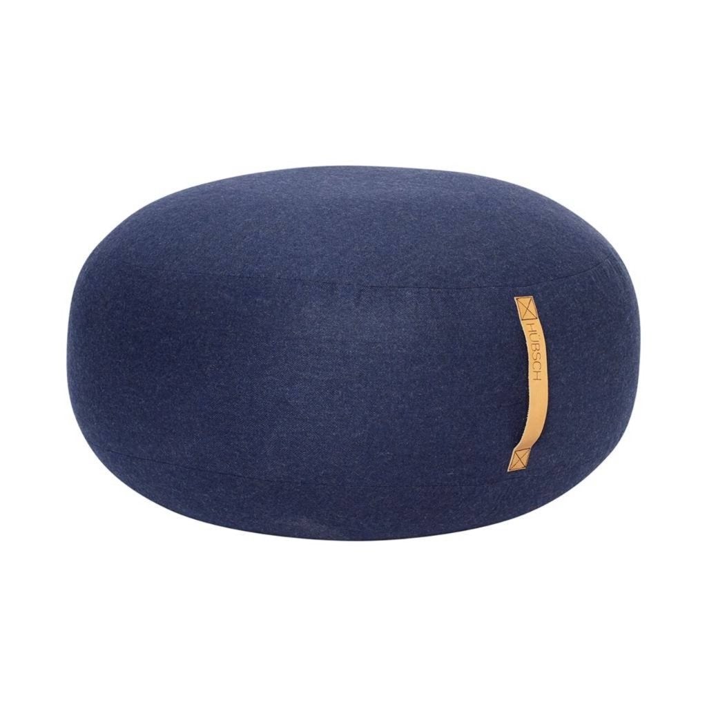 poef/zitzak/hocker wol blauw Hubsch design deens NIEUW, Huis en Inrichting, Ophalen, Nieuw, Blauw