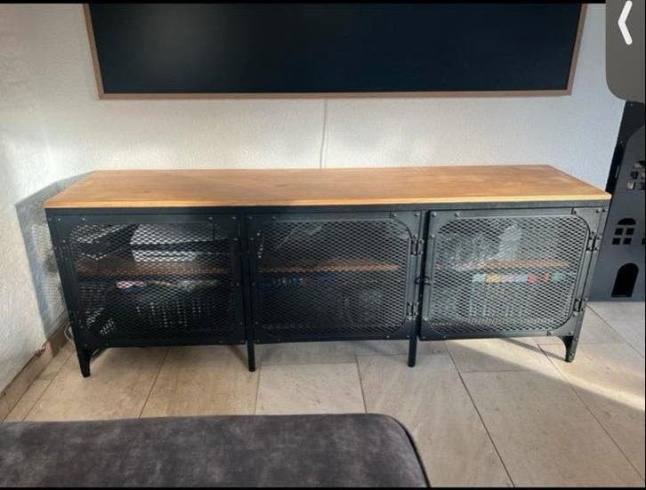 IKEA FJÄLLBO TV-meubel / dressoir - Zwart/Hout, Huis en Inrichting, Kasten | Televisiemeubels, Ophalen, Gebruikt, 100 tot 150 cm