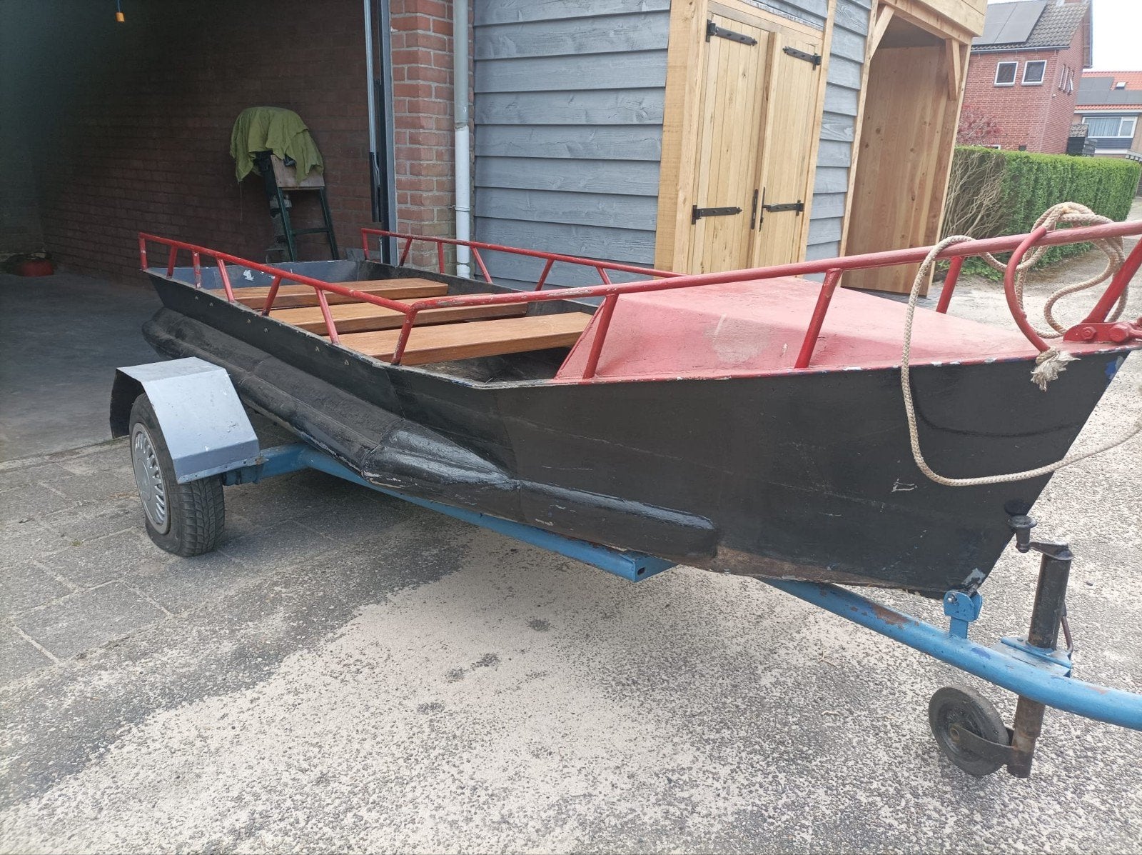 Stalen boot inclusief motor en trailer., Ophalen, Gebruikt