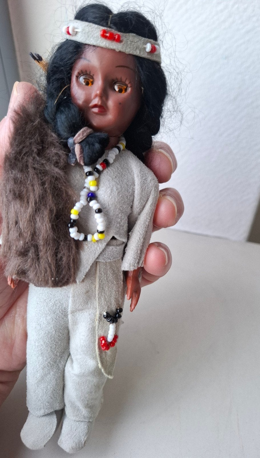 Vintage Carlsson Dolls indiaan pop - jaren 60/70, Verzamelen, Ophalen of Verzenden, Gebruikt, Pop