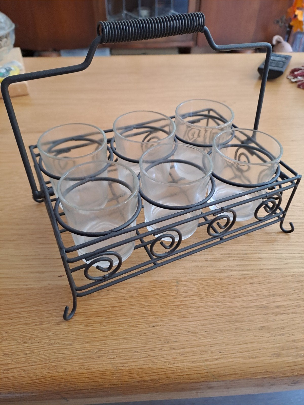 twee ijzeren rekjes met glas, Ophalen of Verzenden
