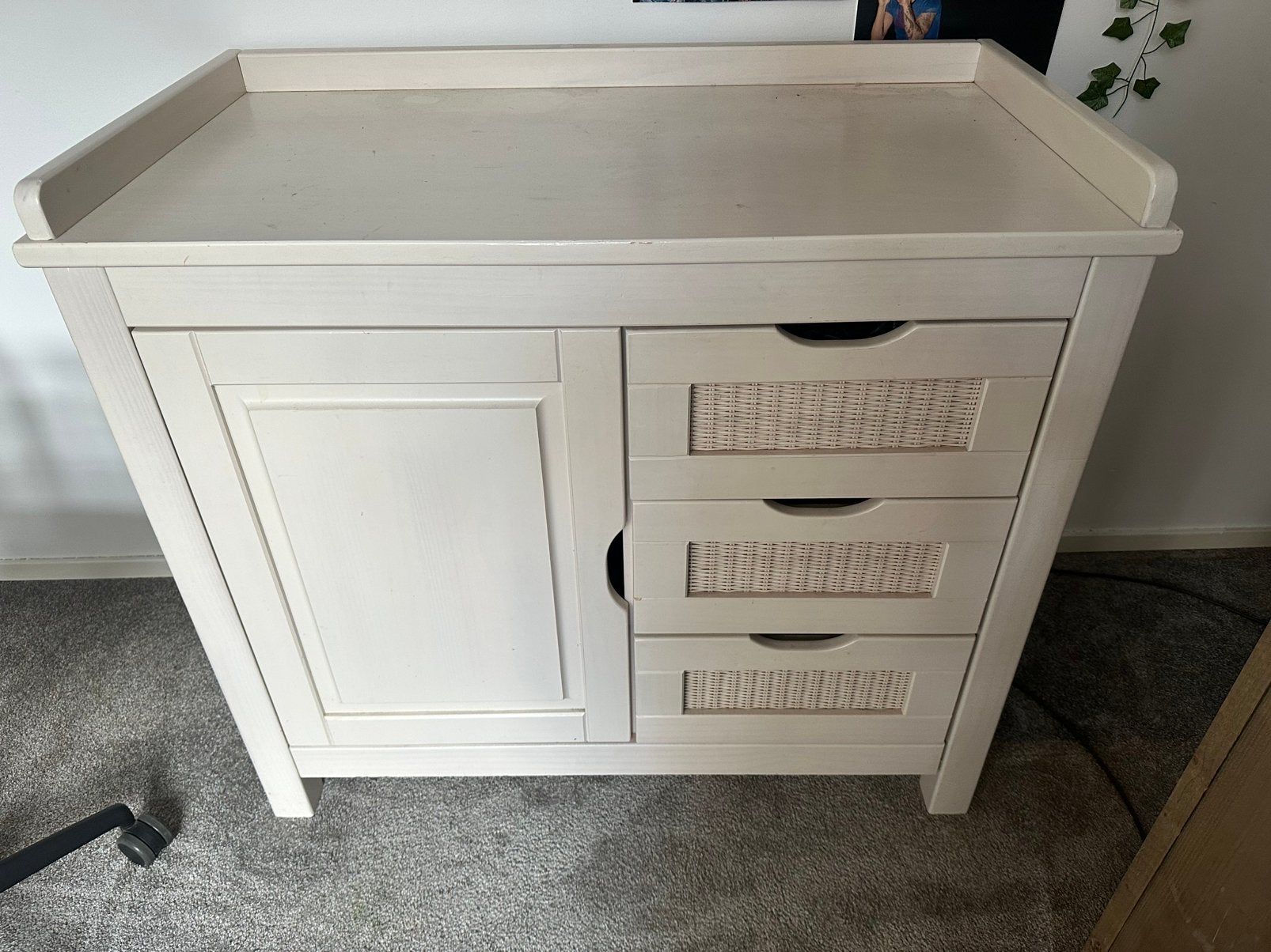 Commode en kastje gebroken wit, Ophalen, Gebruikt, 50 tot 70 cm, 100 cm of meer