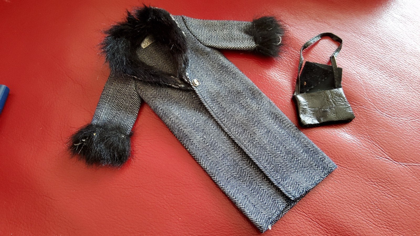 Vintage Barbie Mattel Mantel en tas met Black label 9150, Ophalen of Verzenden, Fashion Doll