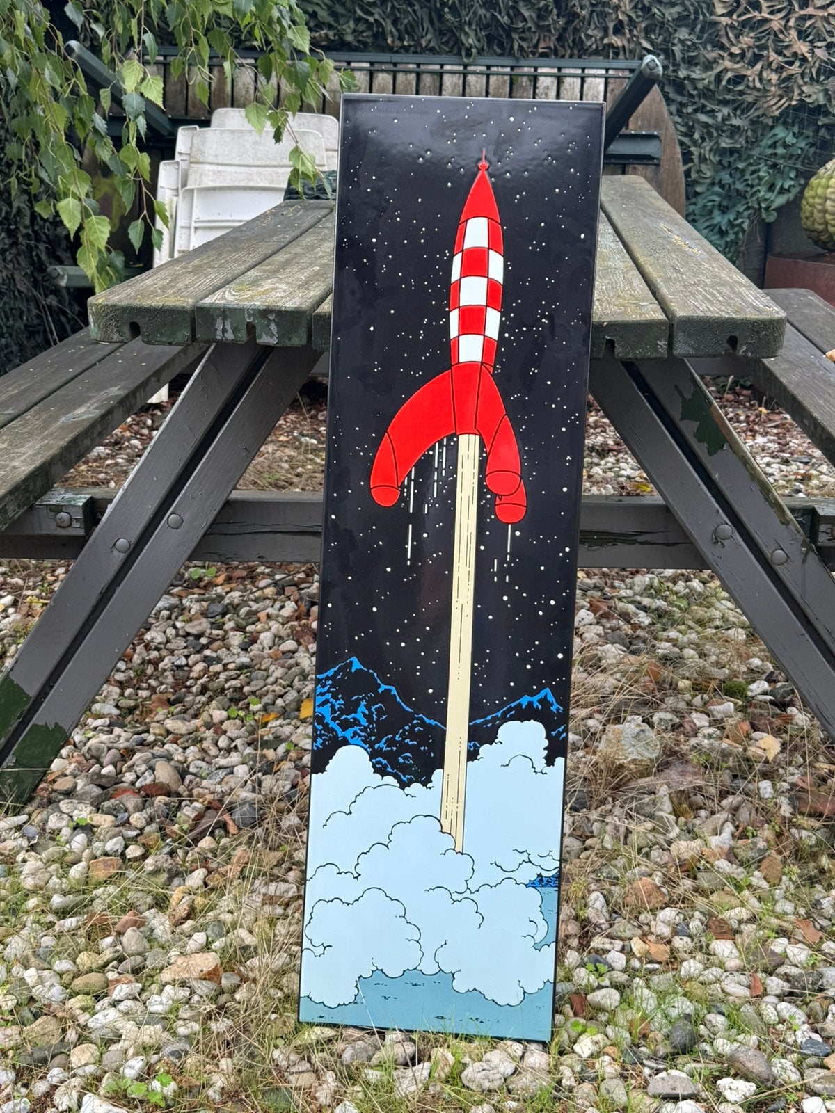 Kuifje Raket naar de Maan emaille bord, ., Ophalen of Verzenden, ., Kuifje