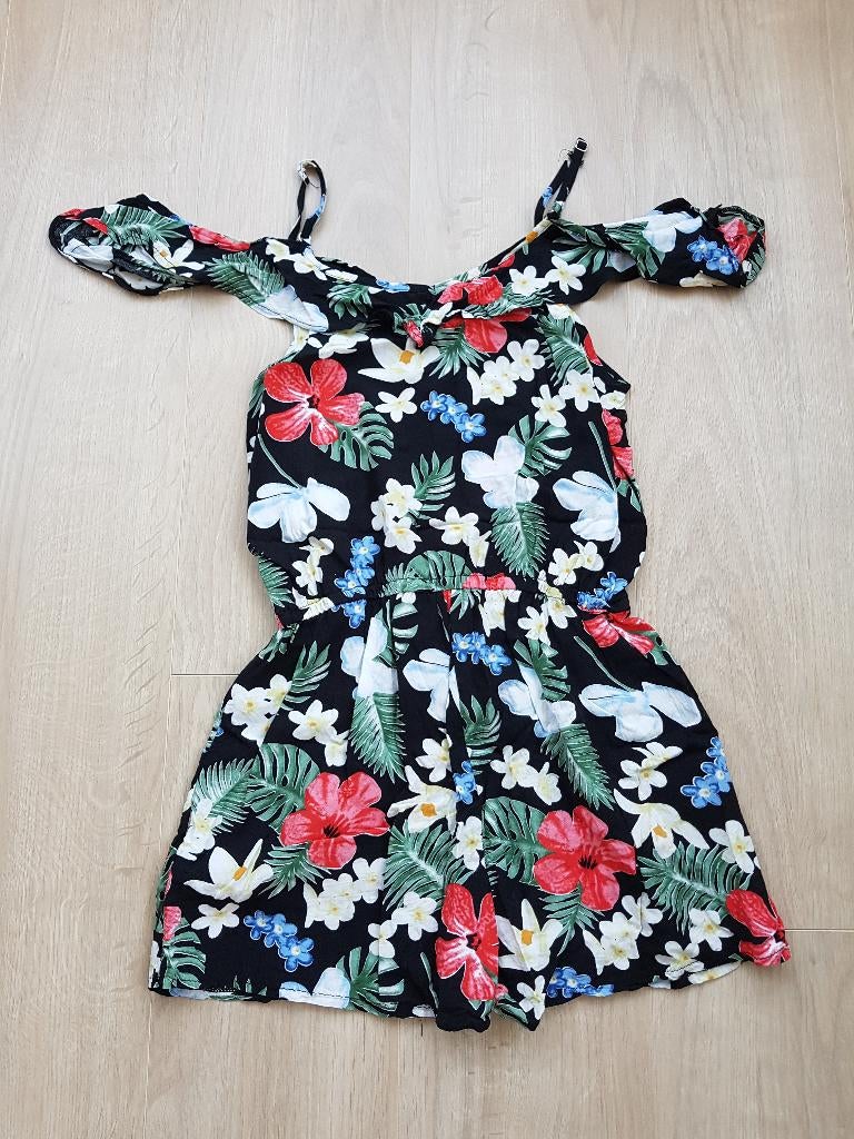 Zwart gebloemde playsuit, Cherry Koko, maat S, Cherry Koko, Zwart, Ophalen of Verzenden, Maat 36 (S)
