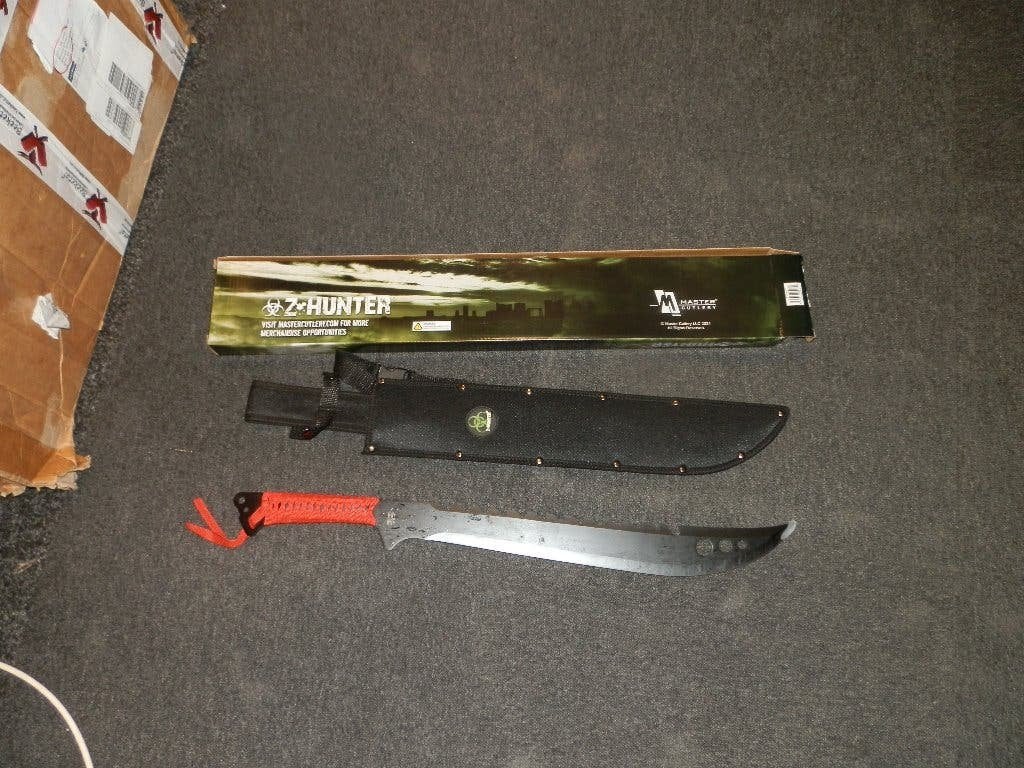 Z hunter machete red nieuw survival bush incl holster, Ophalen of Verzenden, Landmacht, Nederland, Zwaard of Sabel
