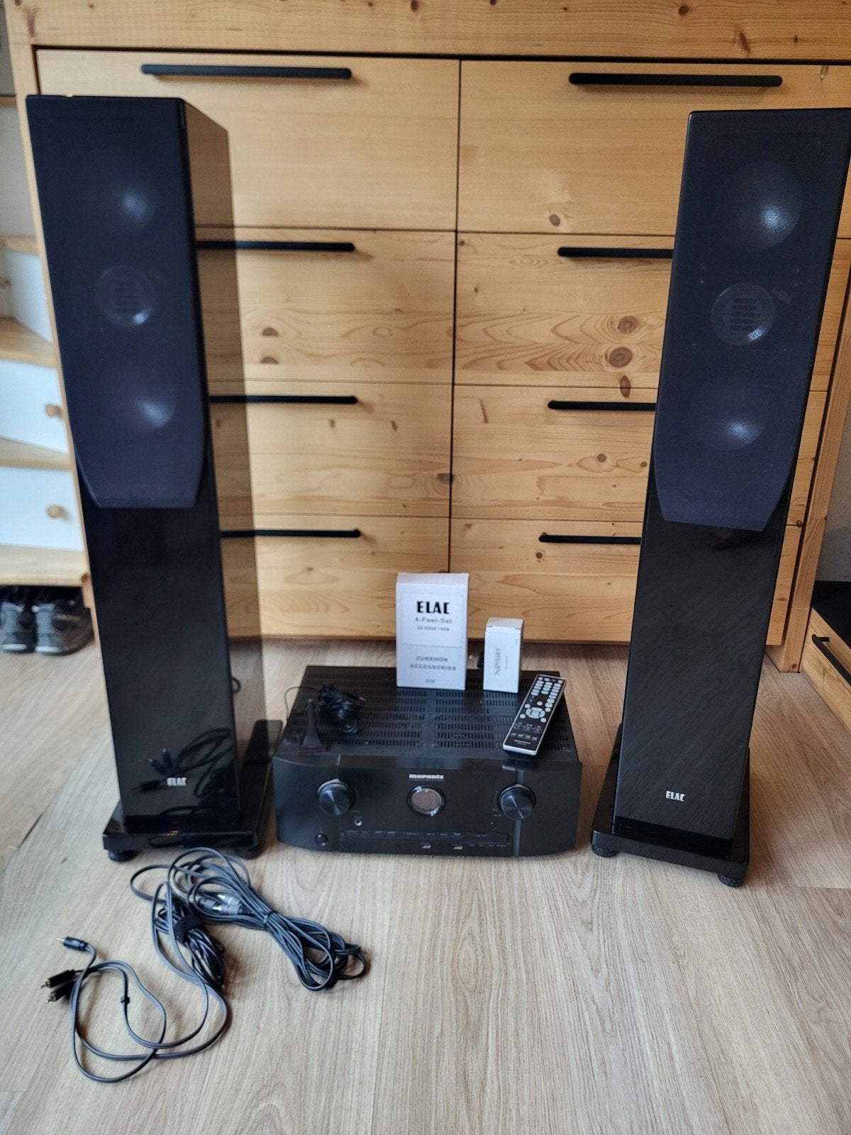 Complete set ELAC FS 207 & Marantz SR 5008, Ophalen, Vloerstaande luidspreker, 120 tot 150 watt, Zo goed als nieuw