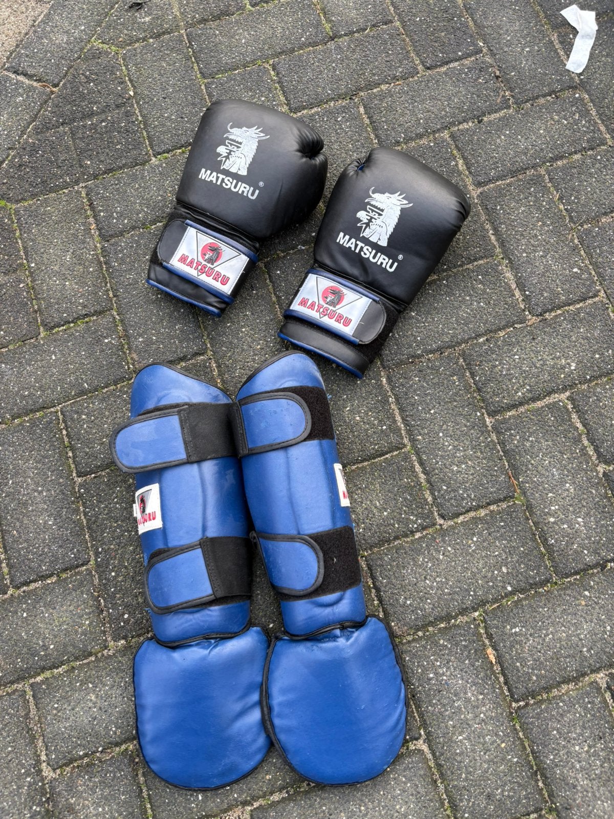 Matsuru bokshandschoenen 160z scheenbeschermers XL, Gebruikt, Overige, Bhs, Maat XL