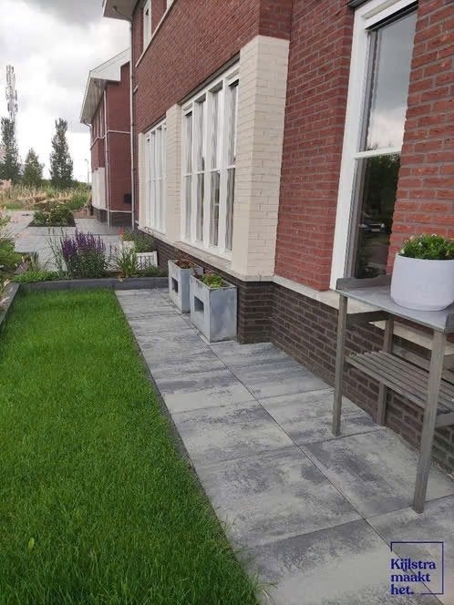Terrastegel, Patio square nero grey 60x60x4, Nieuw, Ophalen of Verzenden, 10 m² of meer, Beton