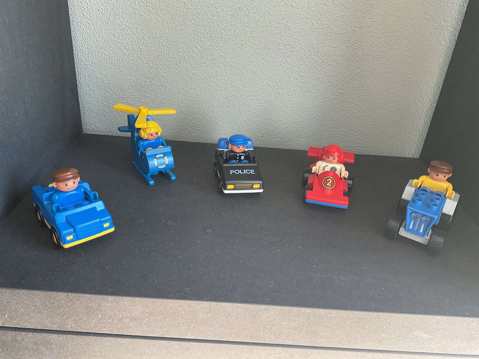 Vintage Duplo voertuigen en figuren set uit de jaren90, Ophalen of Verzenden, Gebruikt, Overige merken