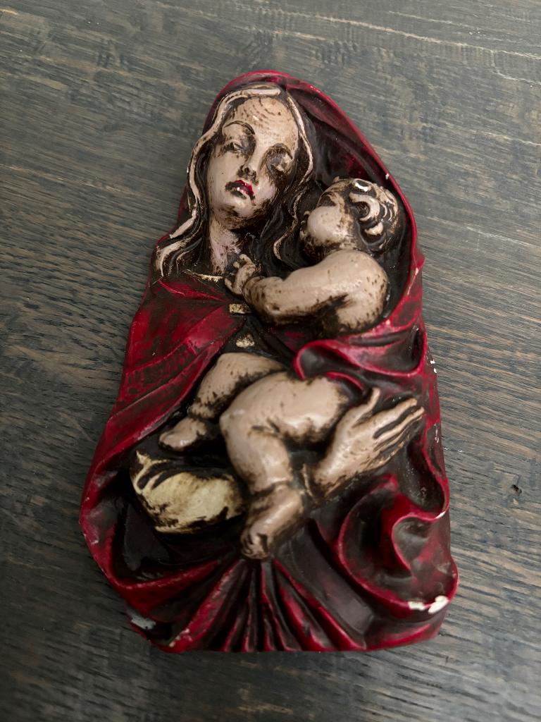 gipsen afbeelding Maria met Kind, Antiek en Kunst, Antiek | Religie, Ophalen of Verzenden