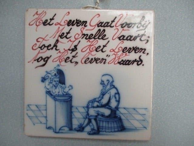 wandtegel met spreuk, Ophalen of Verzenden