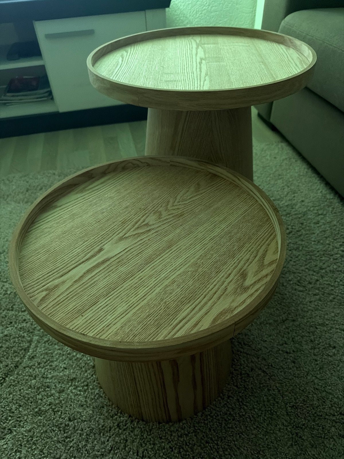 Houten bijzettafel Xenos - Rond en stijlvol, Ophalen, Minder dan 45 cm, Minder dan 55 cm, Rond