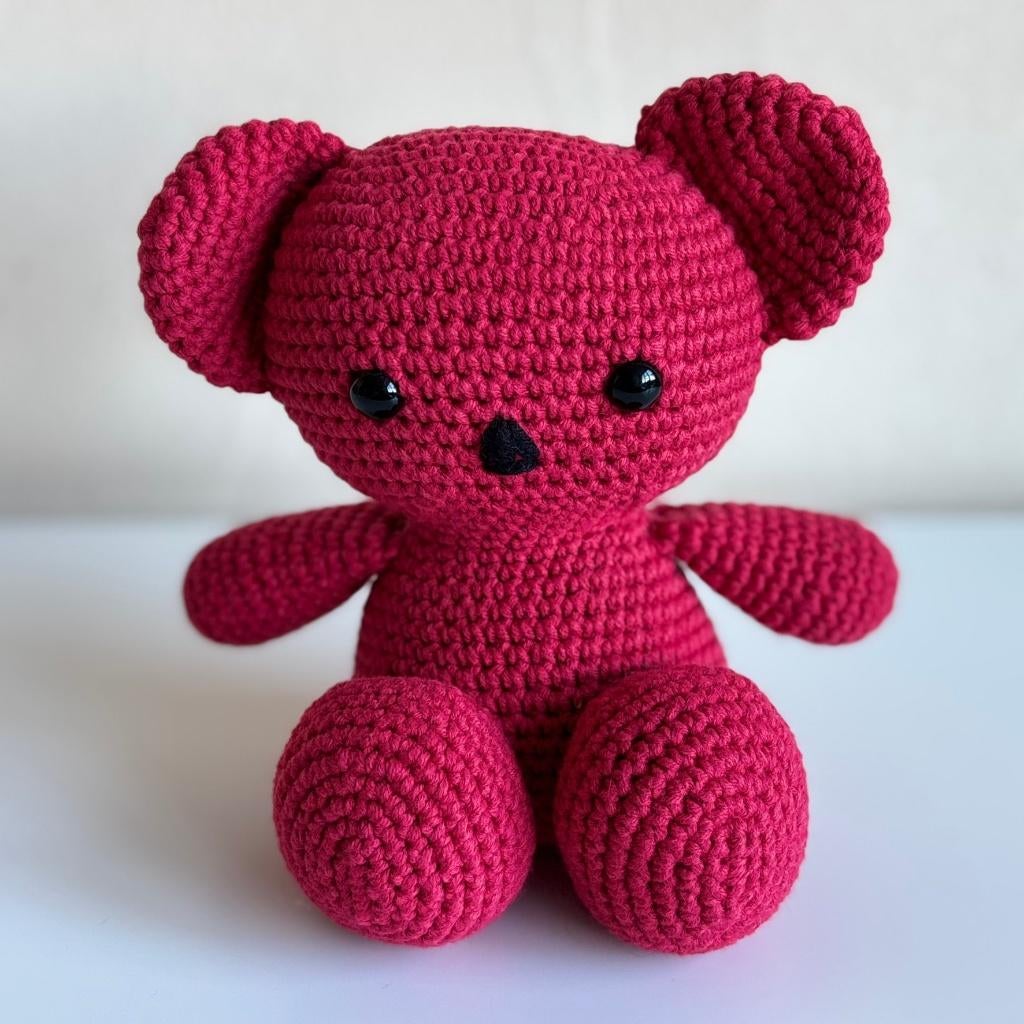 Handgemaakt (gehaakt) beertje (rood), Kinderen en Baby's, Speelgoed | Babyspeelgoed, Nieuw, Overige typen, Ophalen