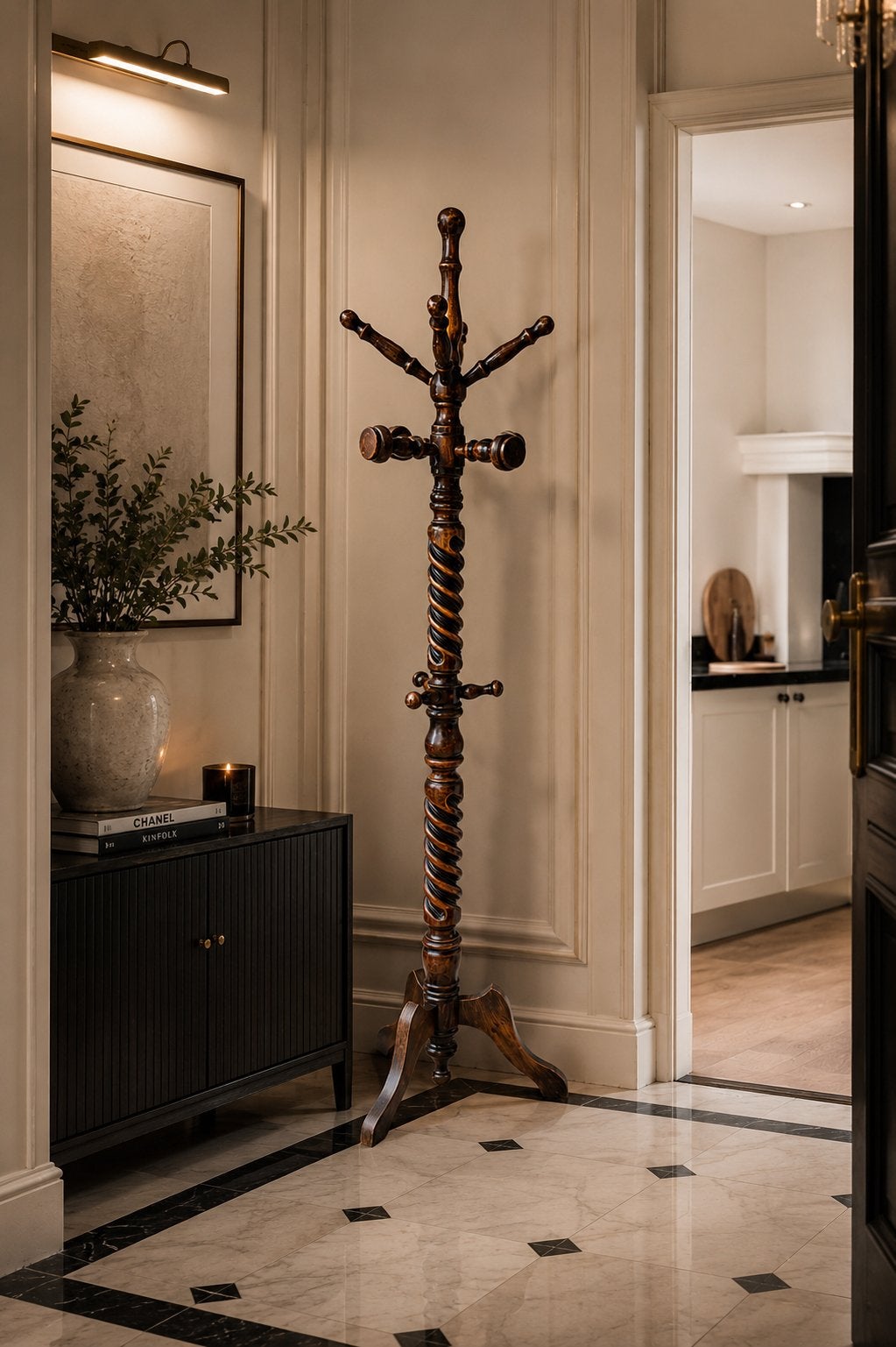 Antieke Massief Houten Kapstok | 11 Ophangpunten | 195 cm |, Huis en Inrichting, Woonaccessoires | Kapstokken, Staande kapstok