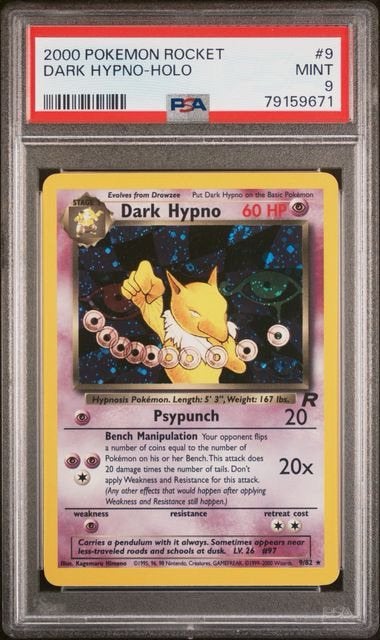 Dark Hypno (TR 9) Team Rocket PSA 9, Ophalen of Verzenden, Nieuw