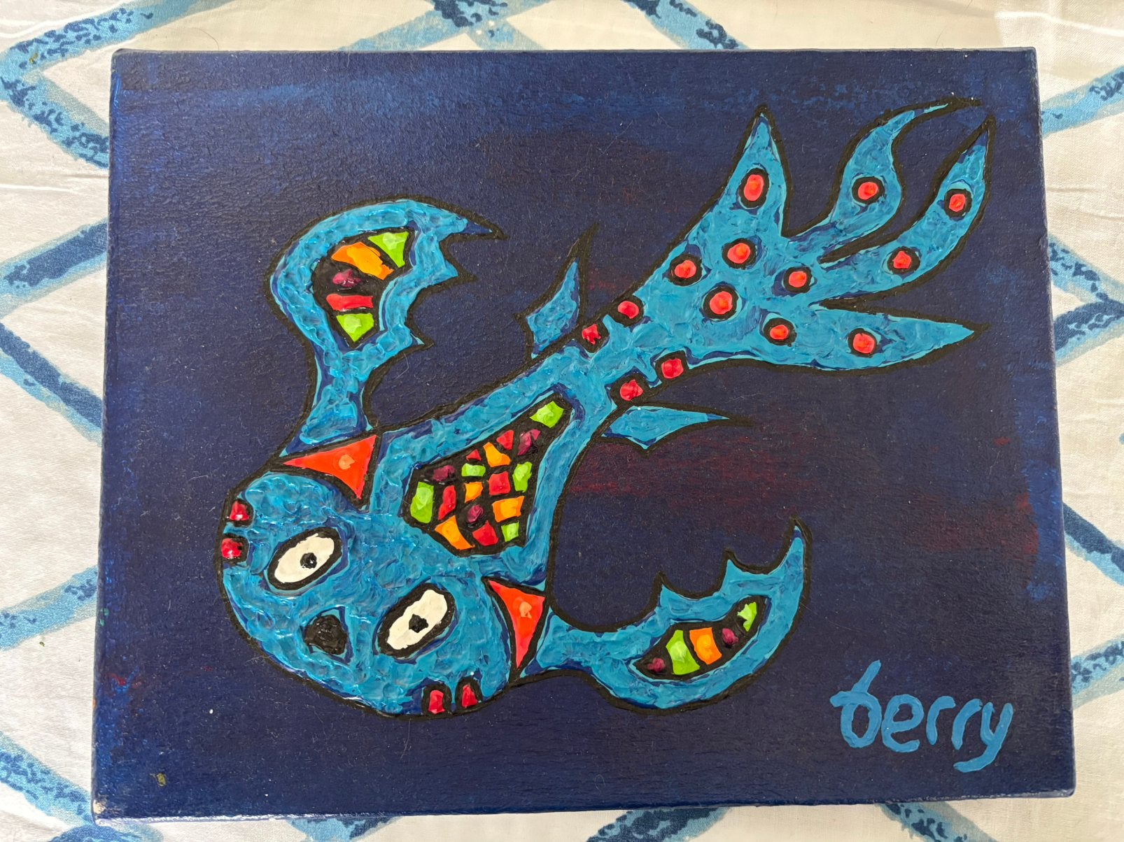 Forel Ii (Berry 2003), Antiek en Kunst, Gesigneerd, Acrylverf, Hout, Ophalen of Verzenden