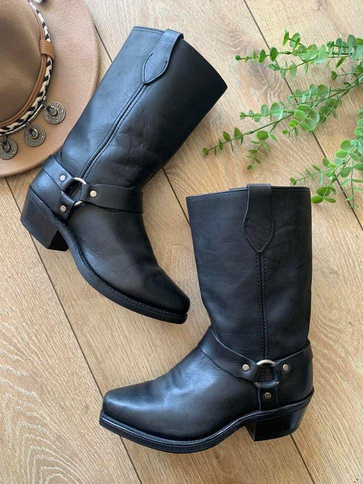 Laredo USA bikerboots 38 western boots bohemian laarzen, Hoge laarzen, -, Zwart, -