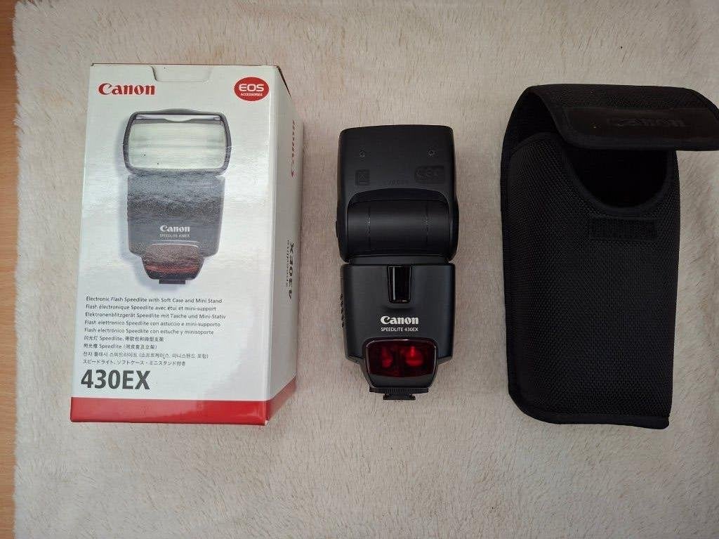Canon Speedlite 430EX flitser – compleet met doos en hoes, Canon, Inclusief tas/hoes, Canon, Externe flitser